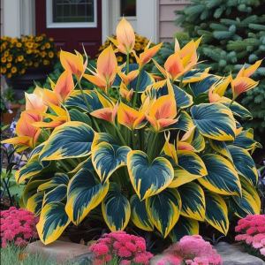 Хоста Флейм Данс купить по цене от 650р. в интернет-магазине «Посадика» с доставкой почтой в в Мегионе и по всей России – [изображение №1].